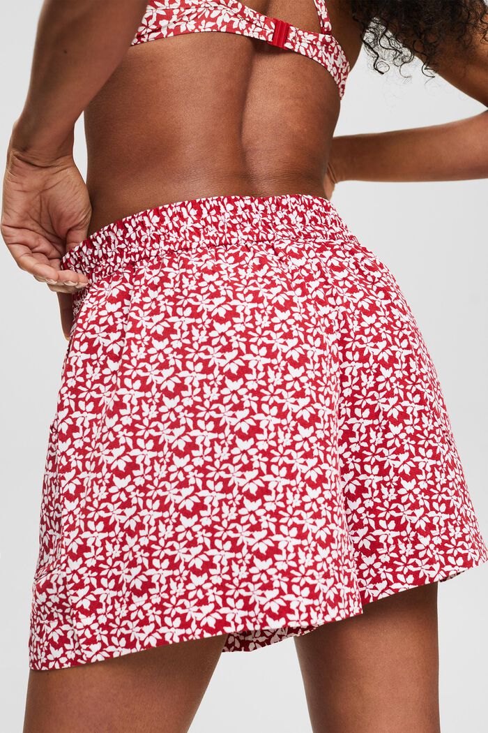 Pantaloncini da spiaggia con stampa, DARK RED, detail image number 4