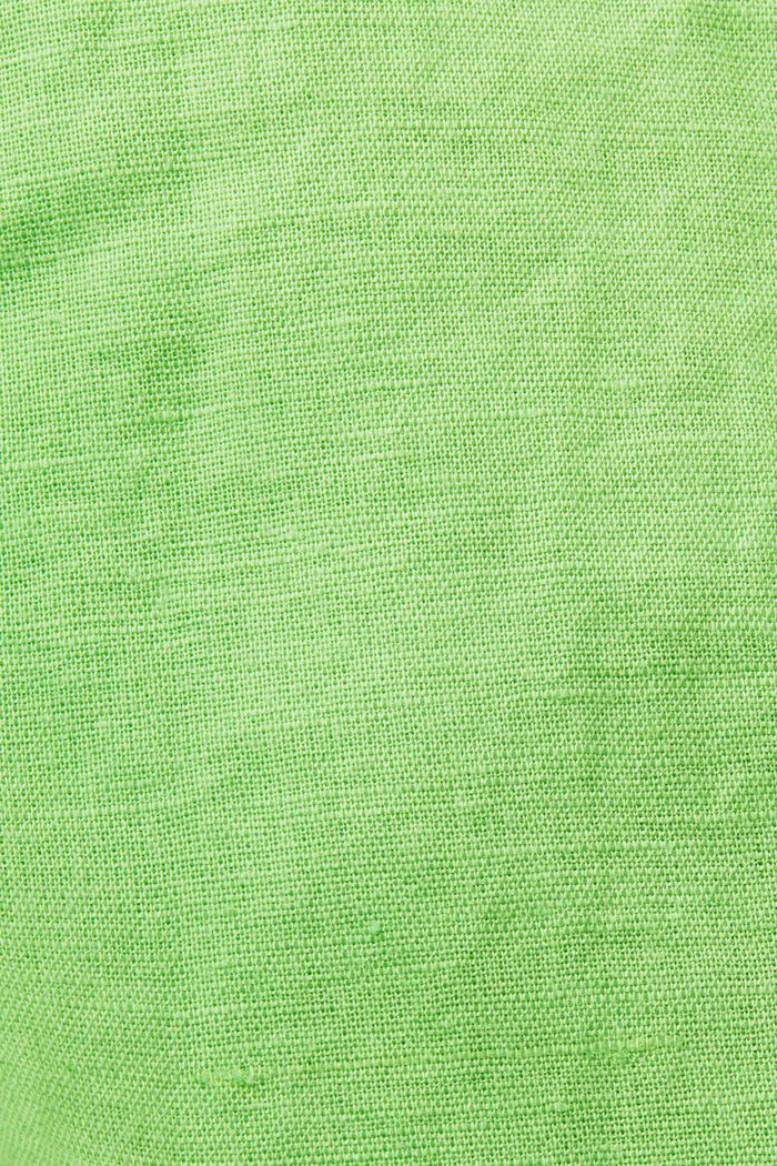 Camicia in misto lino e cotone, GREEN, detail image number 5