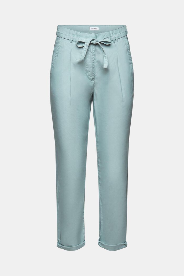 Pantaloni chino con cintura, LIGHT GREEN BLUE, detail image number 7