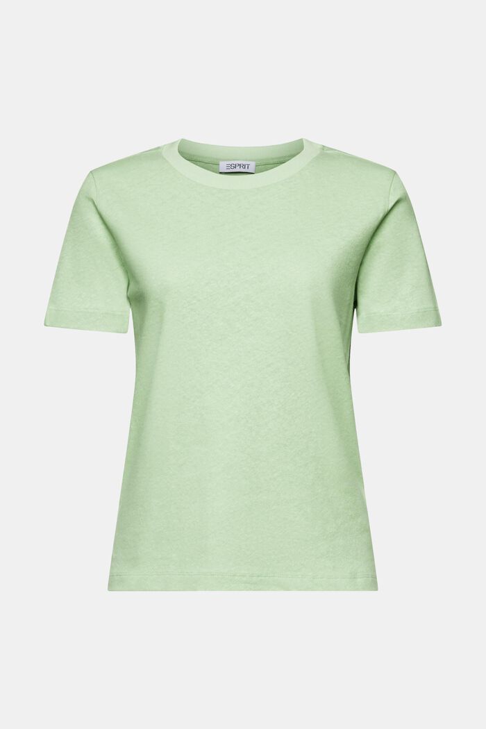 T-shirt in cotone e lino, LIGHT GREEN, detail image number 7