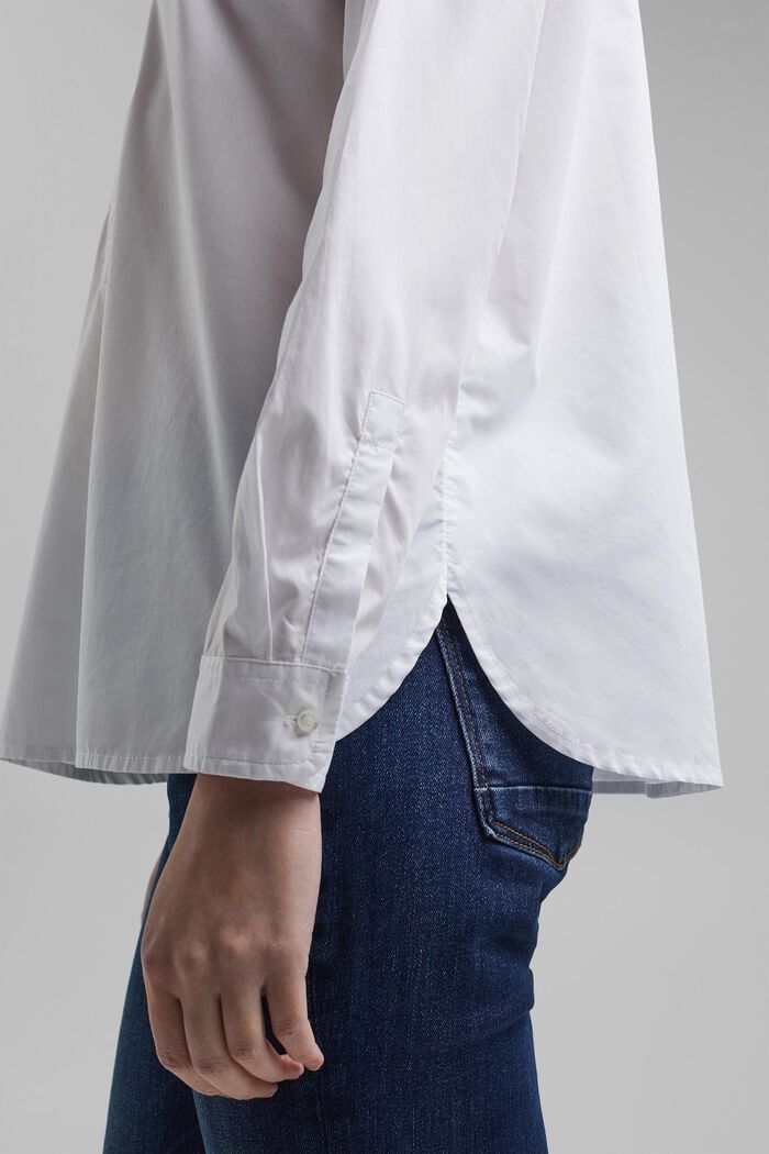 Blusa in cotone biologico, WHITE, detail image number 5