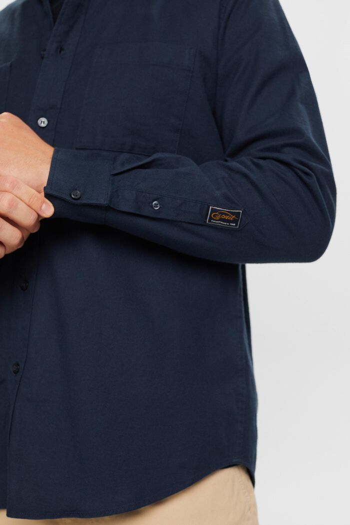 Camicia in flanella di cotone, PETROL BLUE, detail image number 1