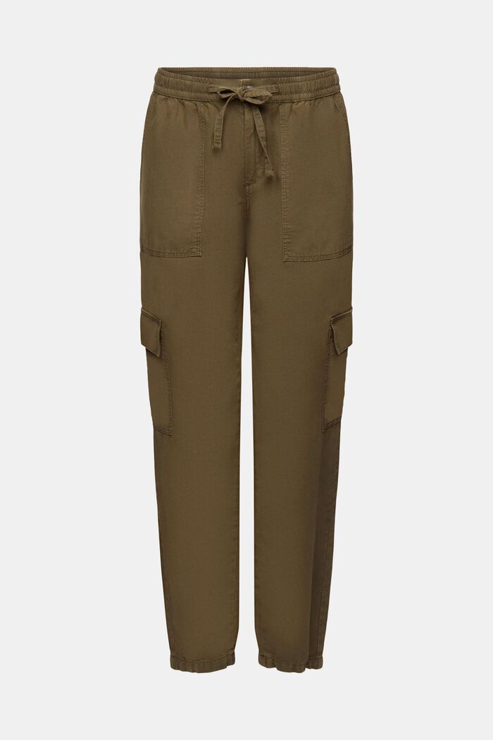 Pantaloni stile cargo in tessuto misto con TENCEL™, KHAKI GREEN, detail image number 6