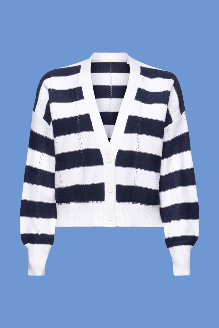Cardigan con pointelle, 100% cotone, NAVY, detail image number 5