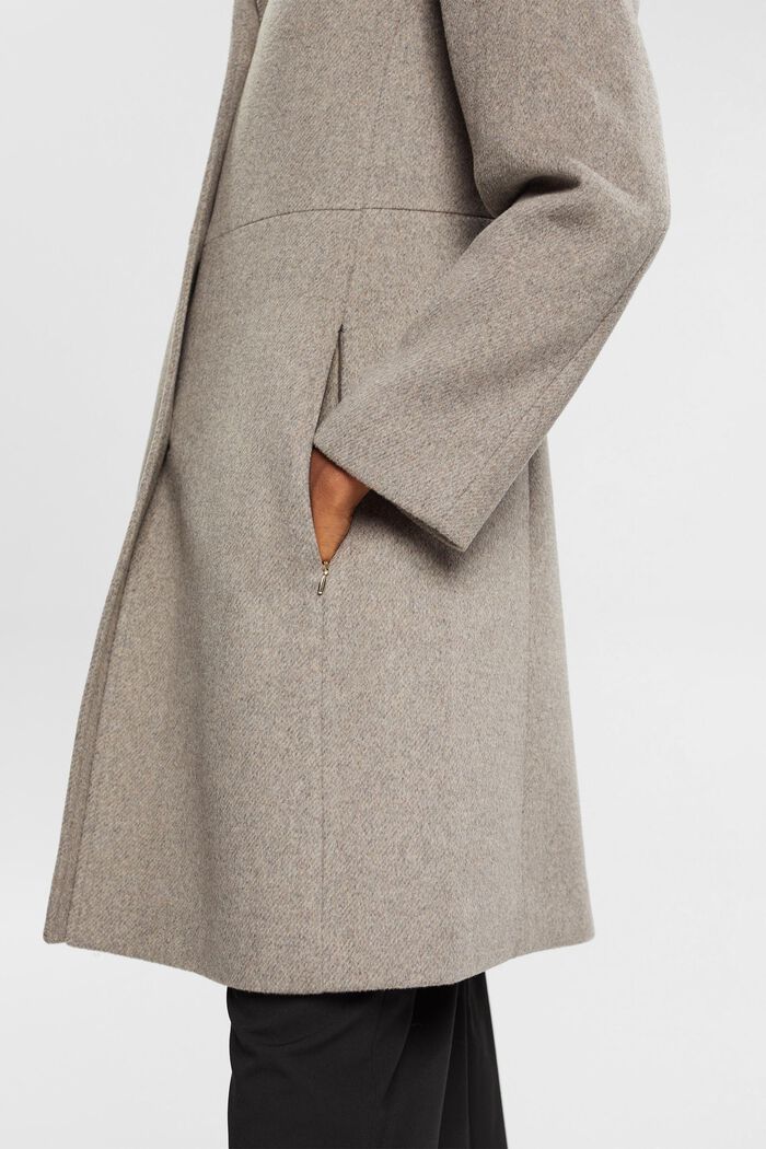 Cappotto con lana, TAUPE, detail image number 3
