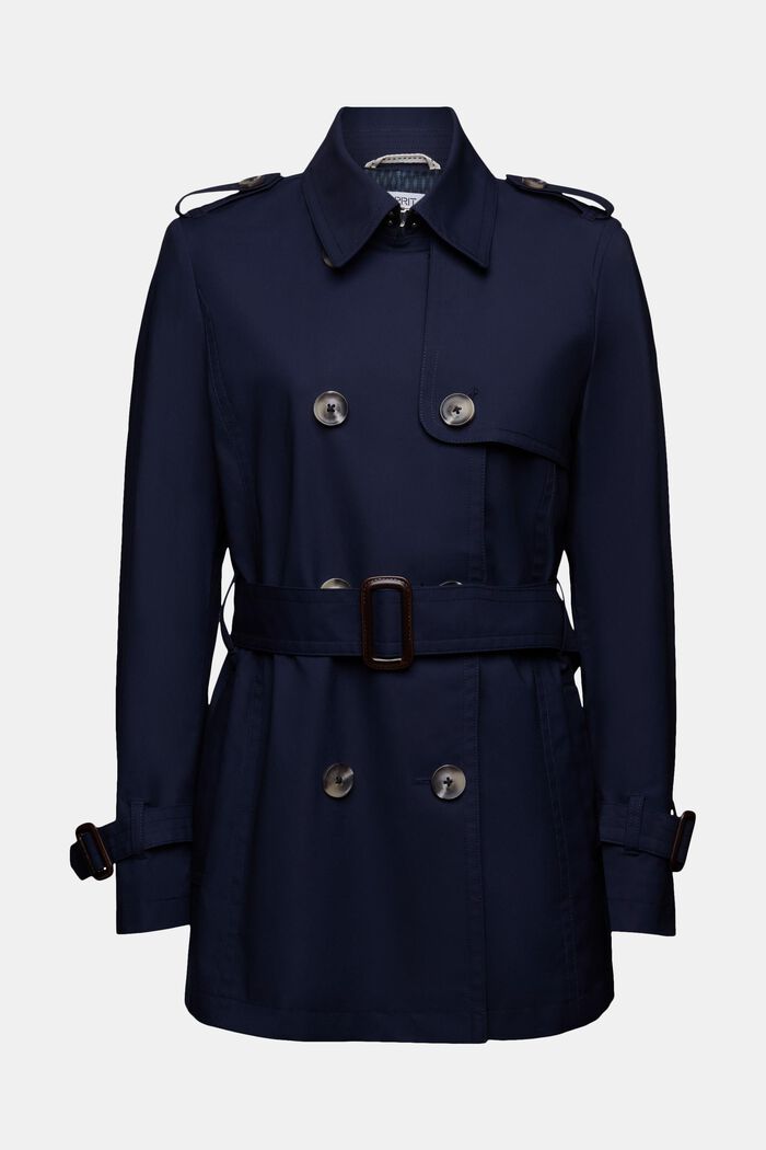 Trench corto doppiopetto, NAVY, detail image number 6
