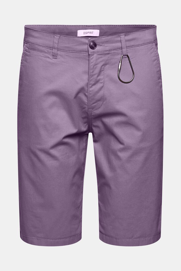Pantaloni corti in cotone biologico, DARK MAUVE, detail image number 2