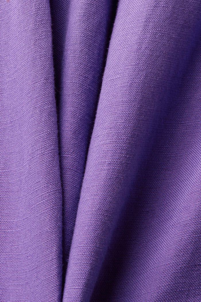 Blusa in misto lino, PURPLE, detail image number 4