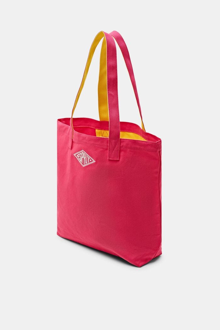 Tote Bag in cotone con logo, PINK FUCHSIA, detail image number 3