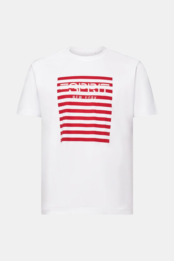 T-shirt a girocollo con logo, WHITE, detail image number 6
