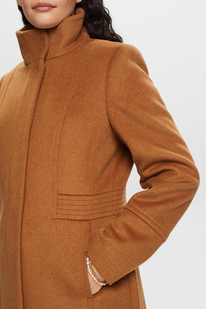 In materiale riciclato: Cappotto con lana, CARAMEL, detail image number 3