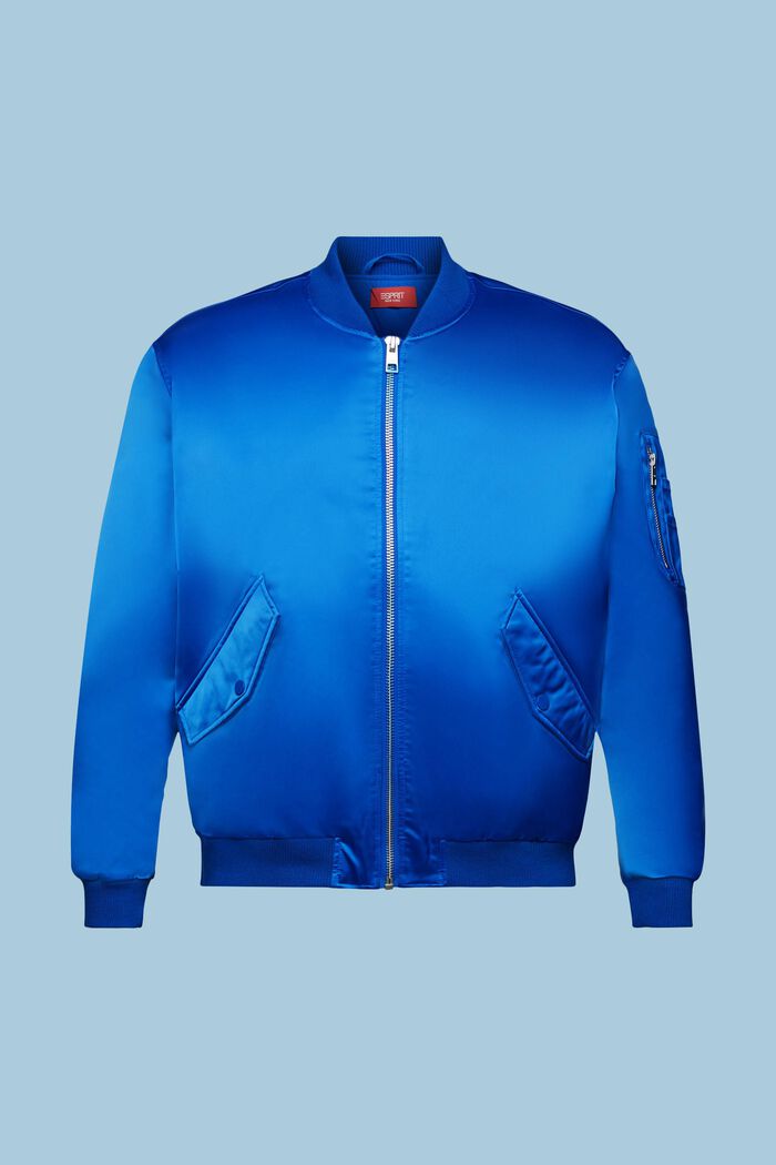 Giacca bomber in raso, BRIGHT BLUE, detail image number 6