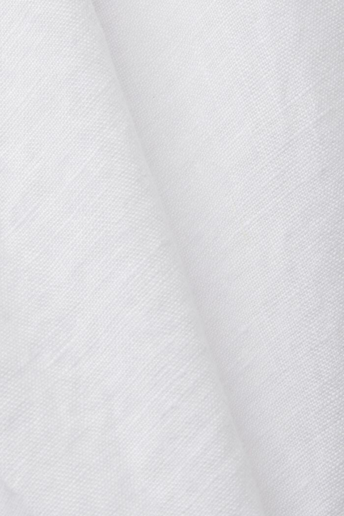 Camicia a maniche corte in lino, WHITE, detail image number 6