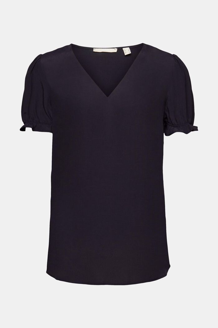 Blusa con scollo a V, NAVY, detail image number 6