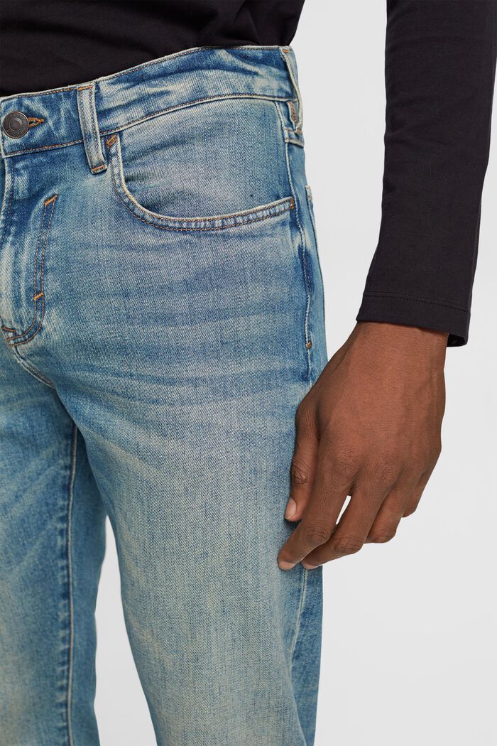 Jeans slim fit stone washed, cotone biologico, BLUE MEDIUM WASHED, detail image number 3