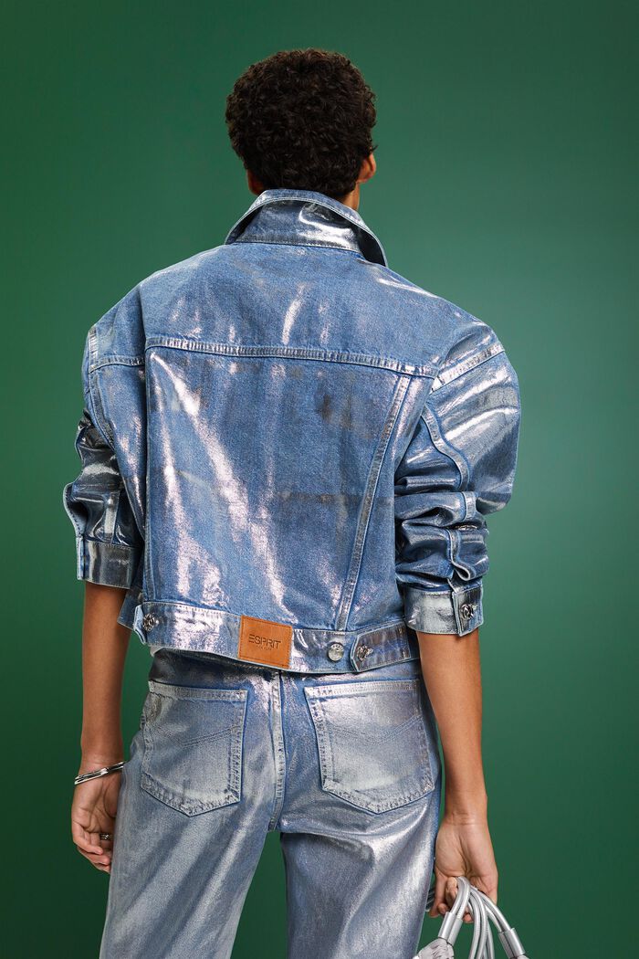 Giacca di jeans metallizzata, GREY RINSE, detail image number 2