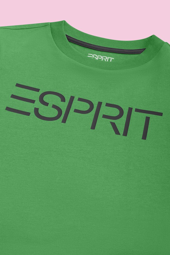 T-shirt con logo in cotone biologico, GREEN, detail image number 1