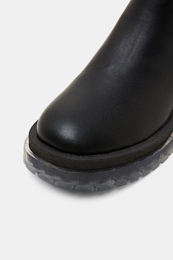 Stivali chunky in similpelle, BLACK, detail image number 3