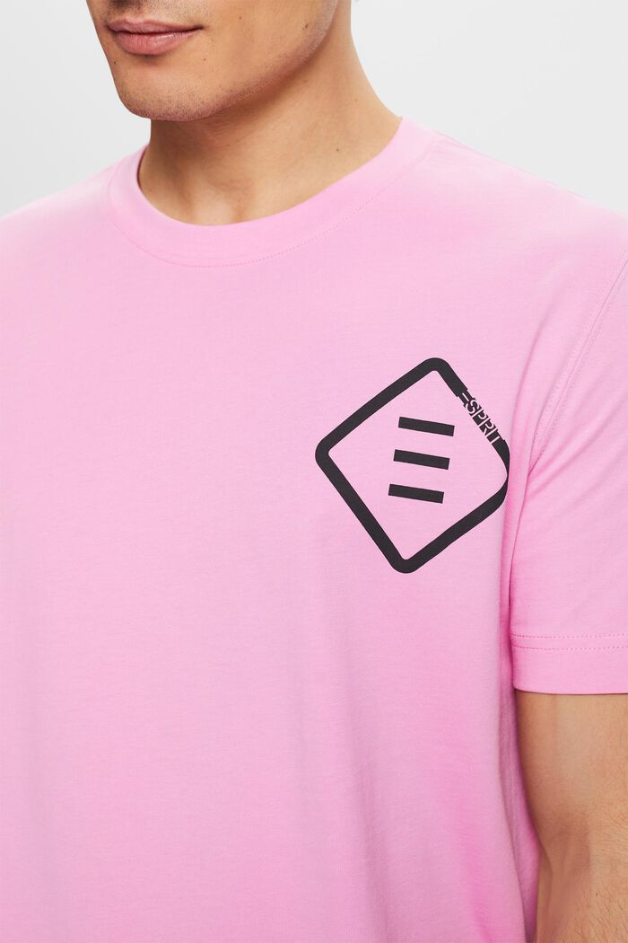T-shirt in jersey di cotone con logo, PINK, detail image number 3