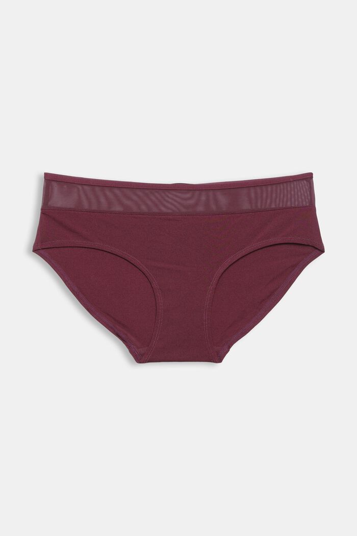 Shorts in microfibra con vita in mesh, BORDEAUX RED, detail image number 1