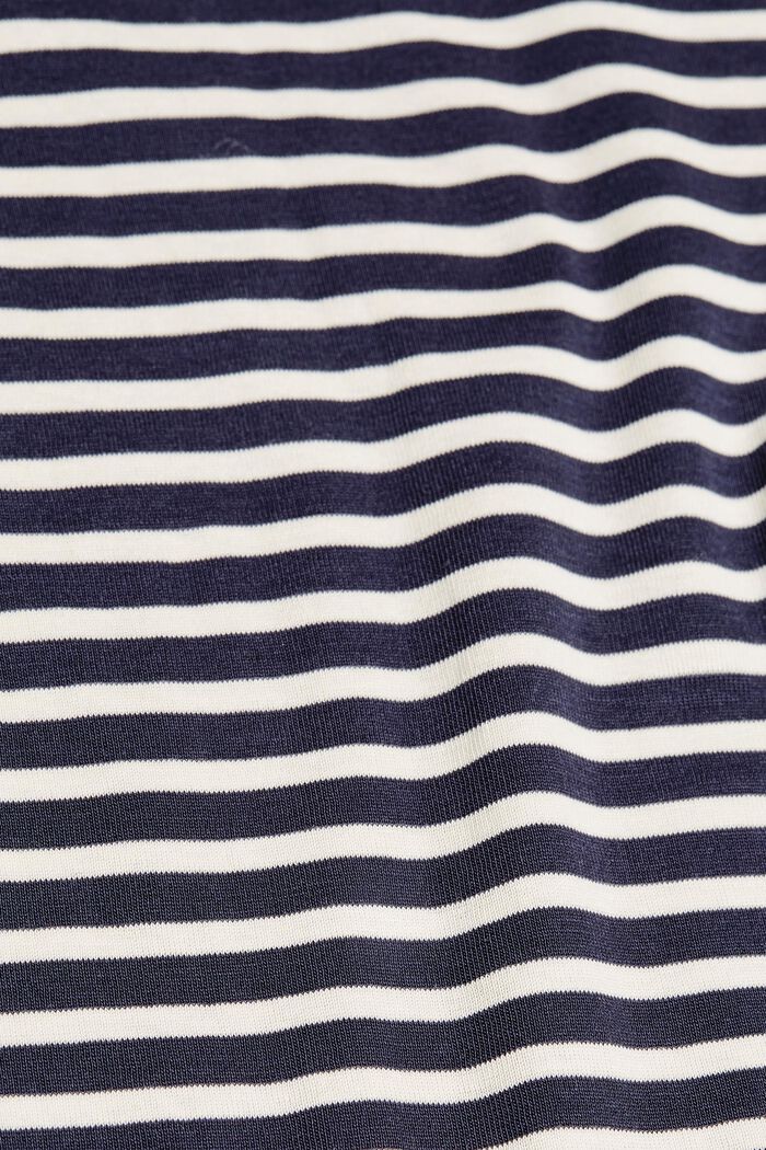 Maglia a manica lunga a righe in 100% cotone biologico, NAVY, detail image number 4