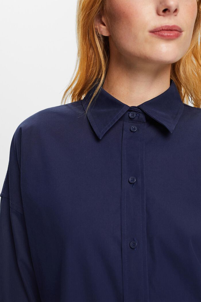 Camicia blusata oversize, DARK BLUE, detail image number 2