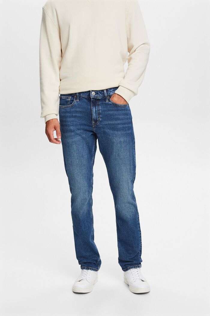 Riciclati: jeans Slim Fit elasticizzati, BLUE MEDIUM WASHED, detail image number 0