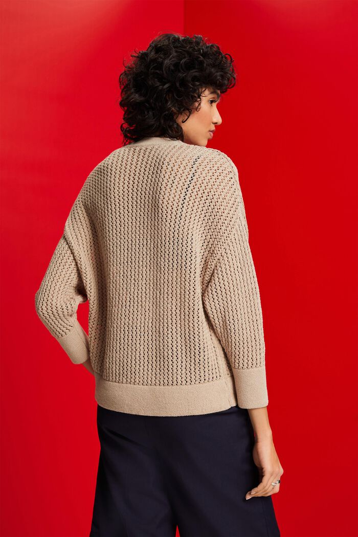 Cardigan a maglia aperta, LIGHT TAUPE, detail image number 3