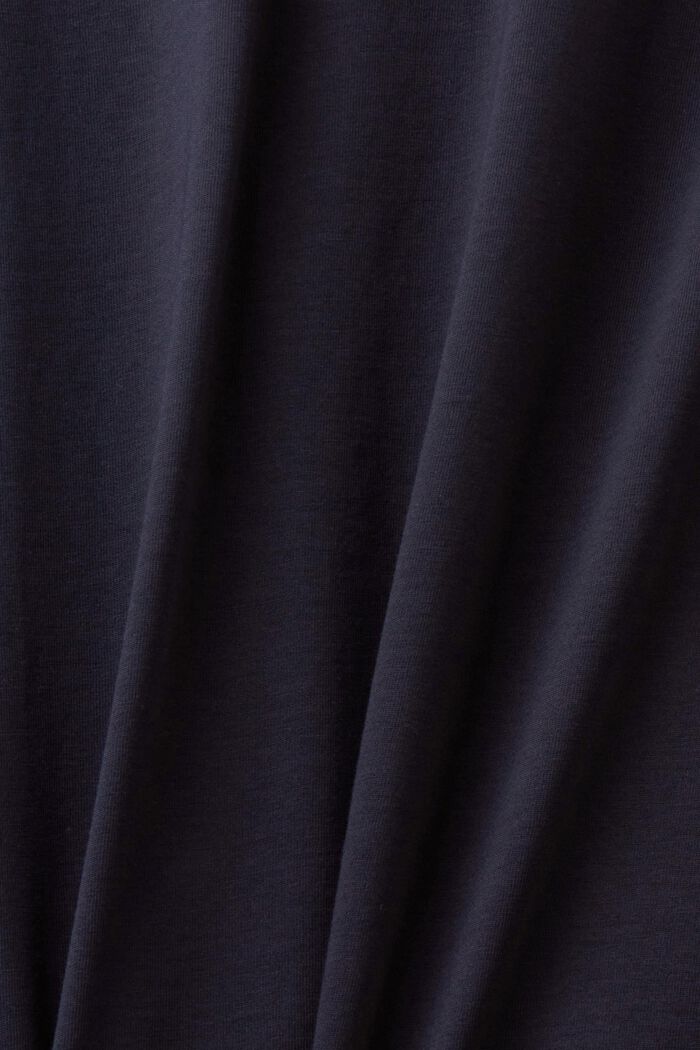 T-shirt slim fit in cotone con scollo a V, NAVY, detail image number 5