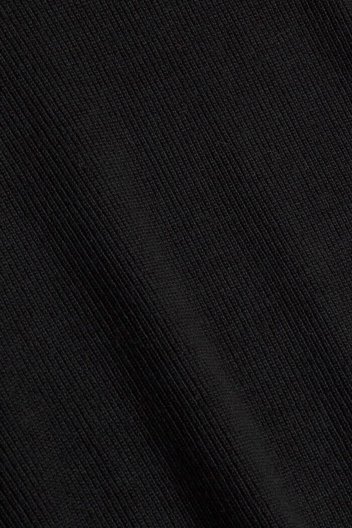Con lana/cashmere: pullover con collo a cascata, BLACK, detail image number 4