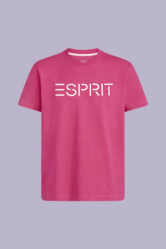 T-shirt unisex in jersey di cotone con logo, PINK FUCHSIA, detail image number 6