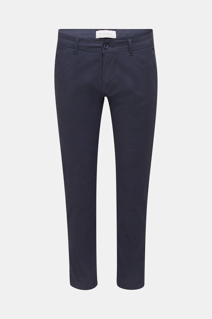 Pantaloni chino in cotone stretch, BLUE, detail image number 0