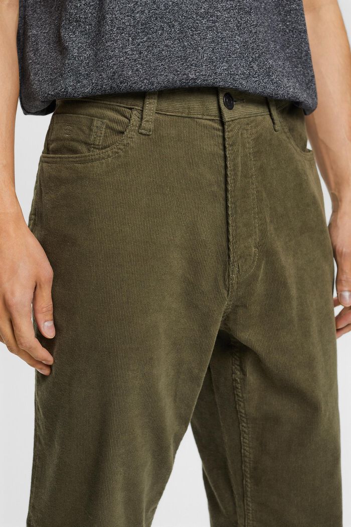 Pantaloni di velluto a coste straight fit, KHAKI GREEN, detail image number 1