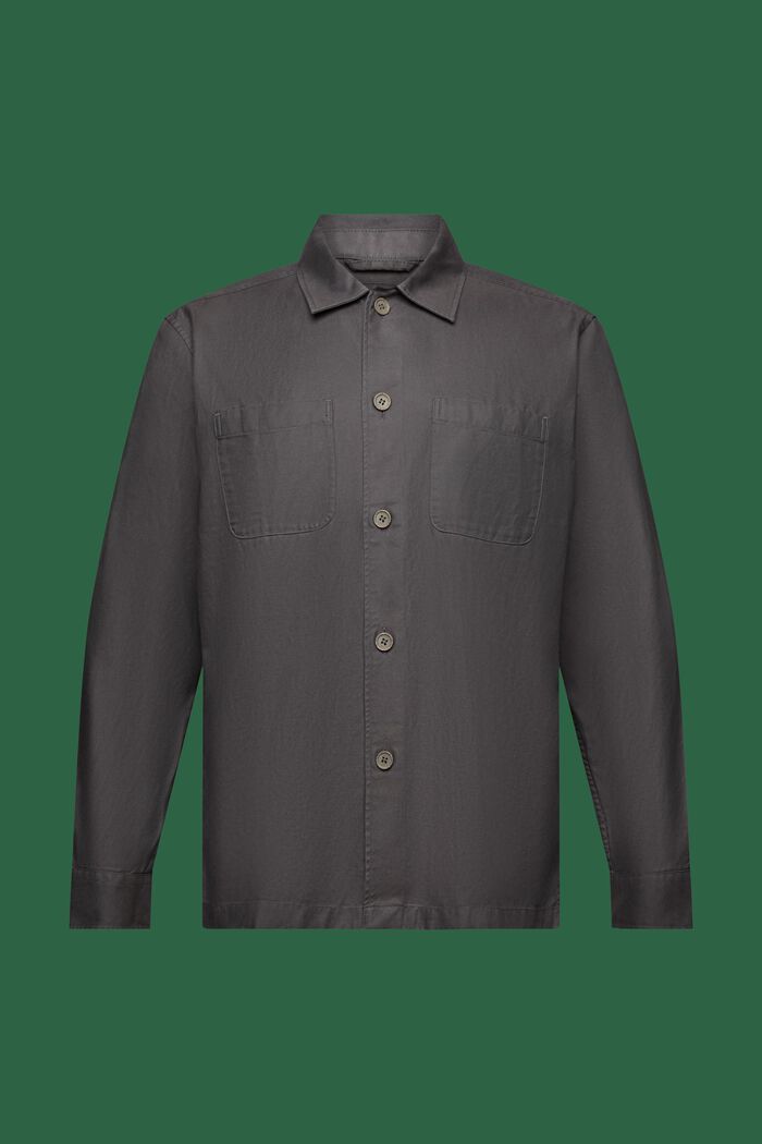 Camicia button-down in twill, DARK GREY, detail image number 6