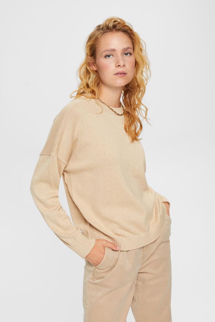 Maglione a righe, CREAM BEIGE, detail image number 0