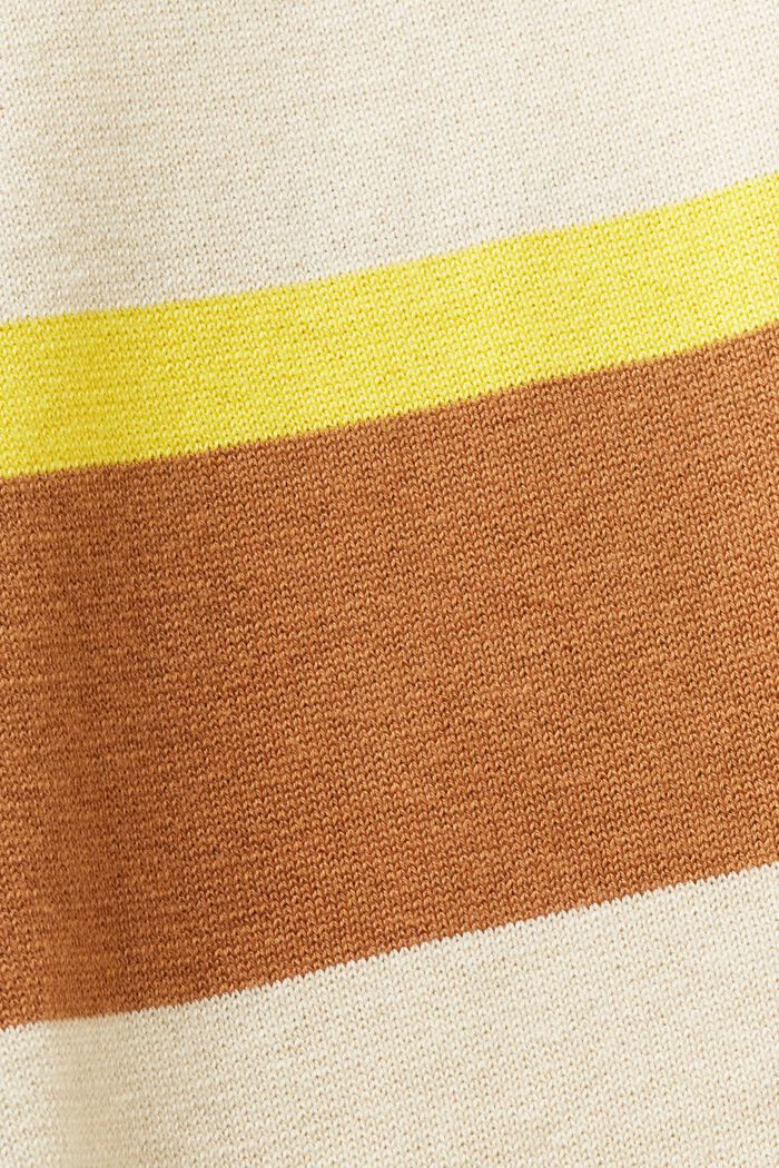Maglietta polo in cotone con logo a righe, CARAMEL, detail image number 5