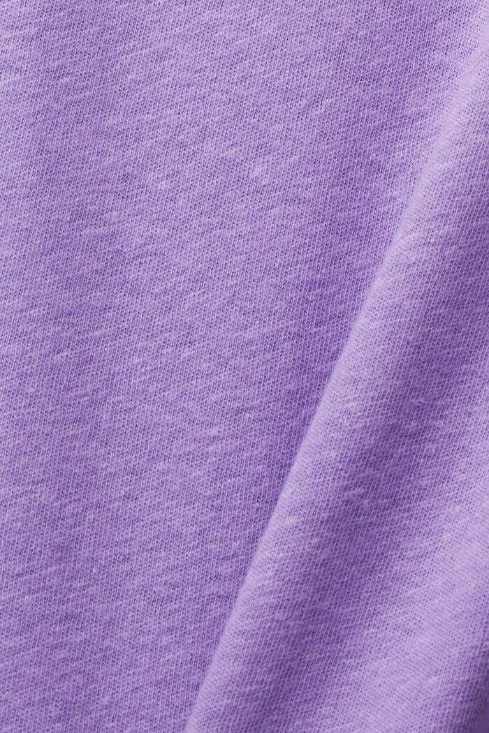 T-shirt in misto lino, PURPLE, detail image number 5