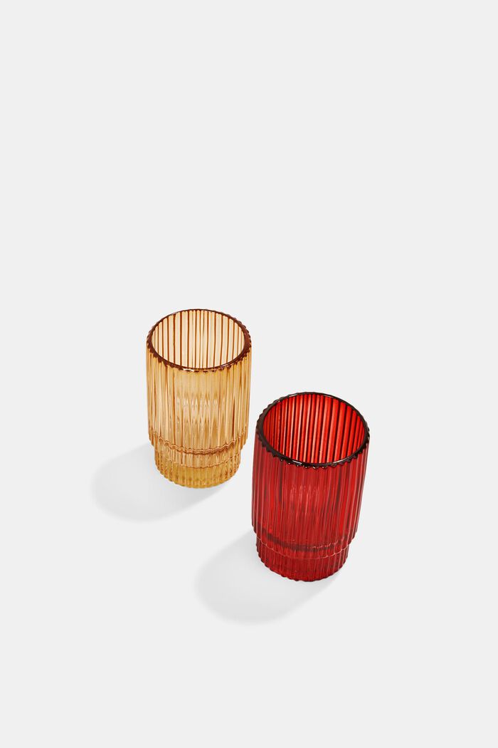 Set di 2 bicchieri portacandele colorati, RED, detail image number 3