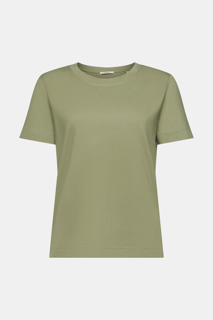 T-shirt girocollo in cotone, LIGHT KHAKI, detail image number 5