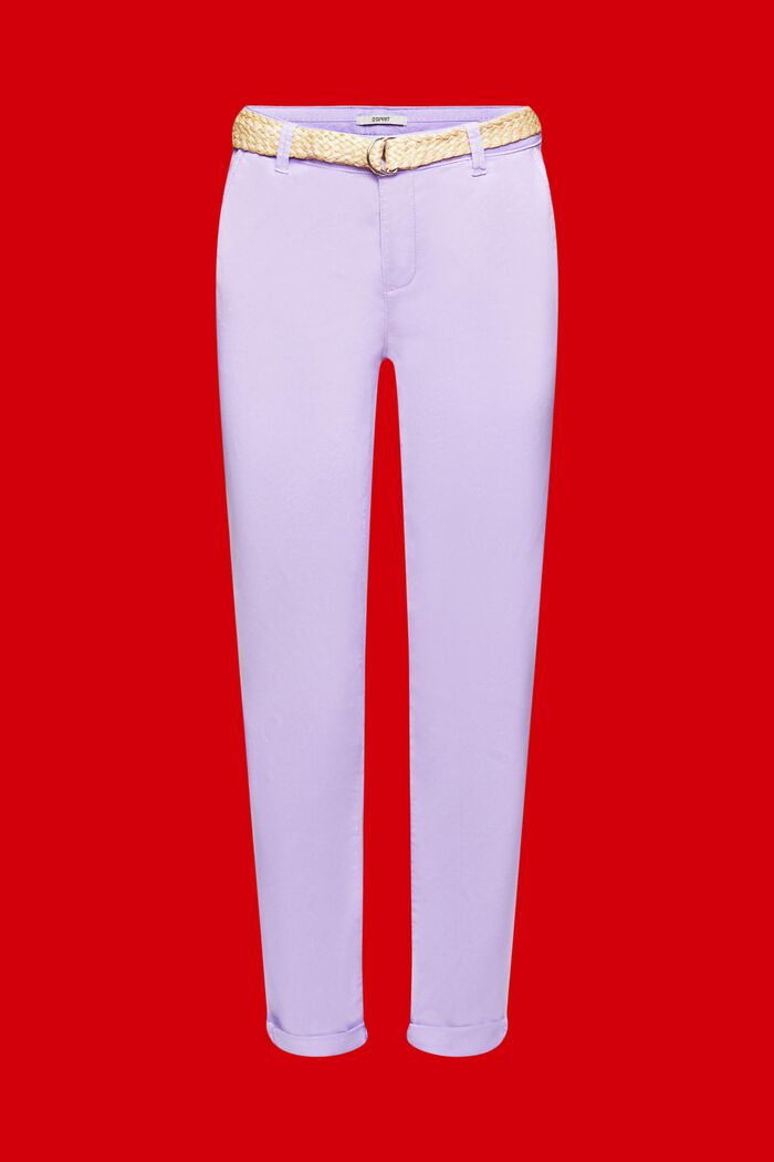Pantaloni chino stretch leggeri con cintura, PURPLE, detail image number 6