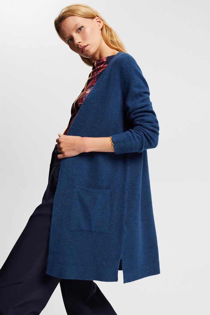Con lana: cardigan aperto, PETROL BLUE, detail image number 3
