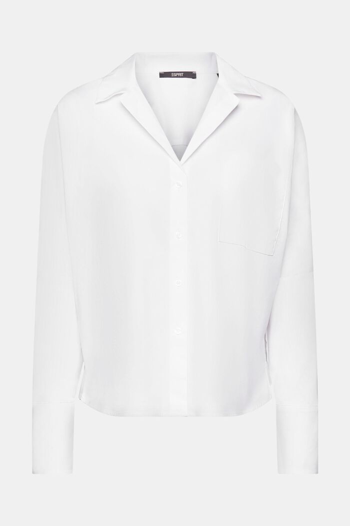 Blusa in popeline, WHITE, detail image number 6