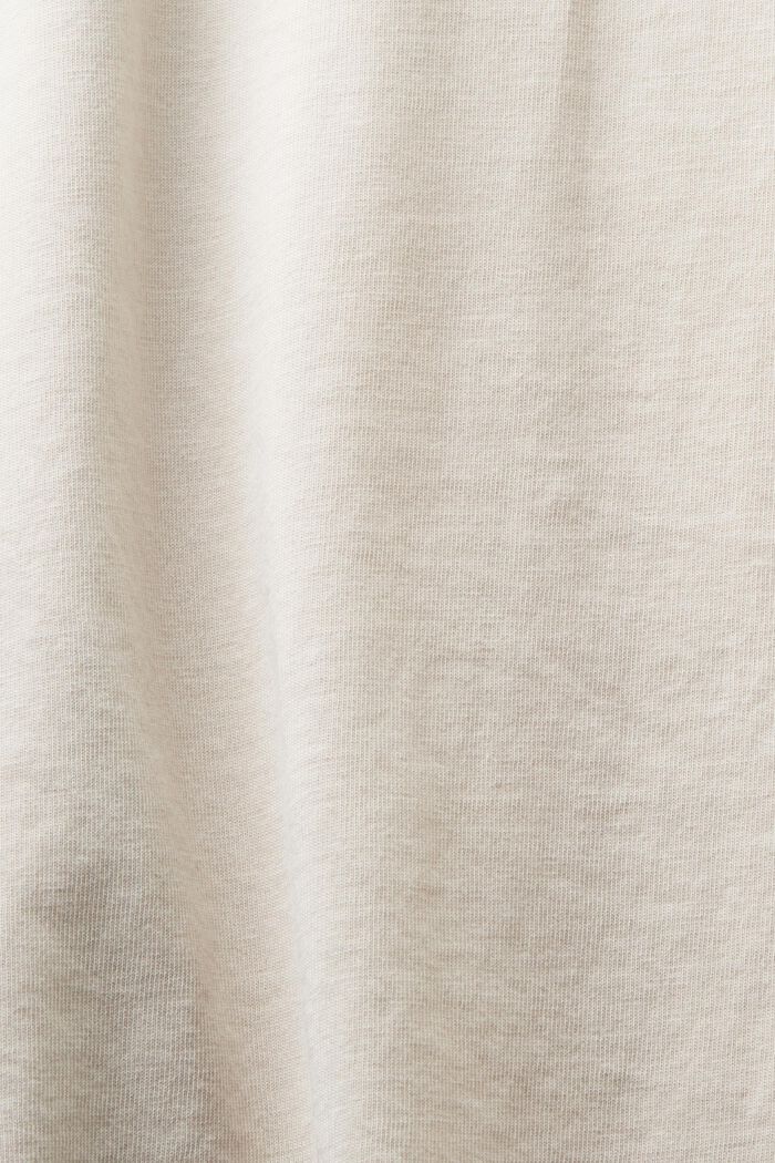 T-shirt in jersey di cotone con logo, LIGHT BEIGE, detail image number 5