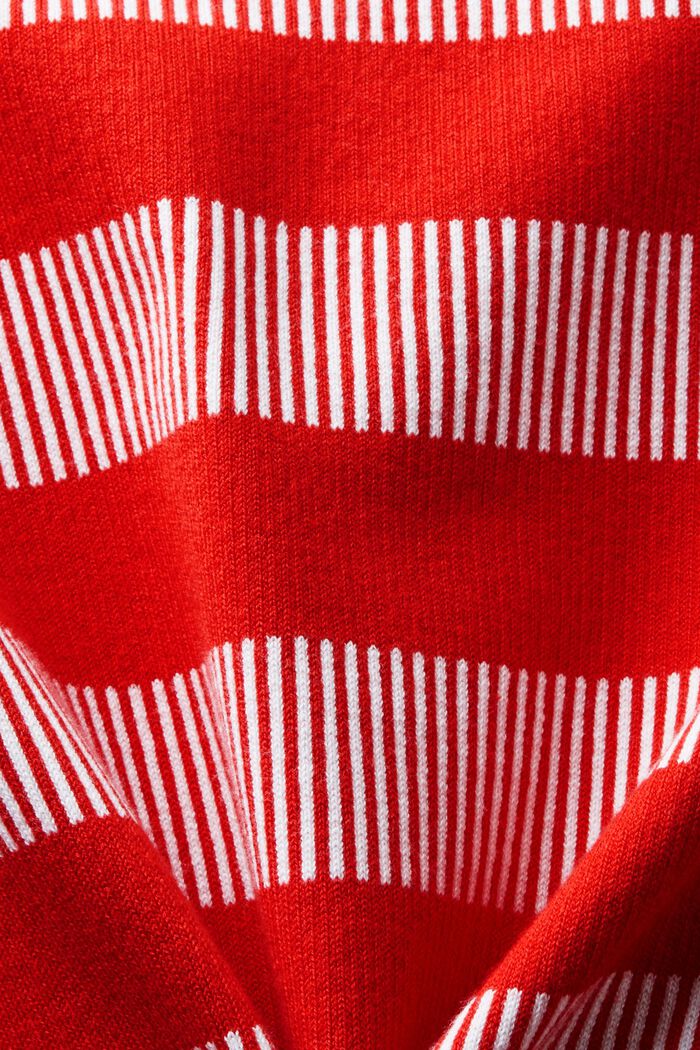 Pullover girocollo a righe jacquard, RED, detail image number 5