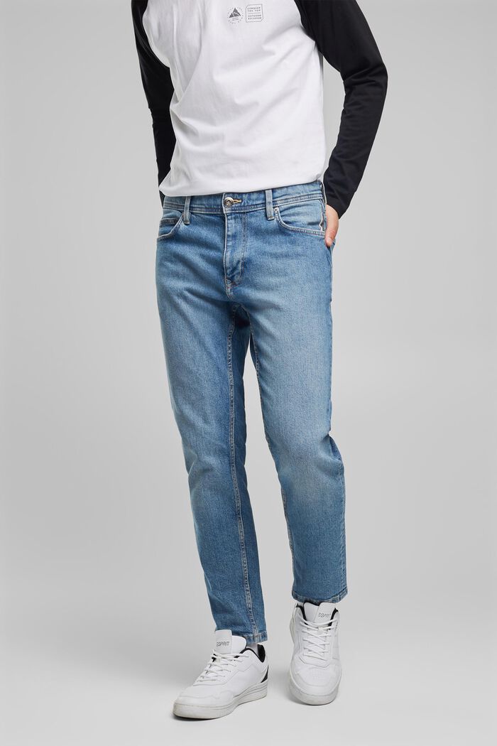 Jeans elasticizzati con cotone biologico, BLUE LIGHT WASHED, detail image number 0