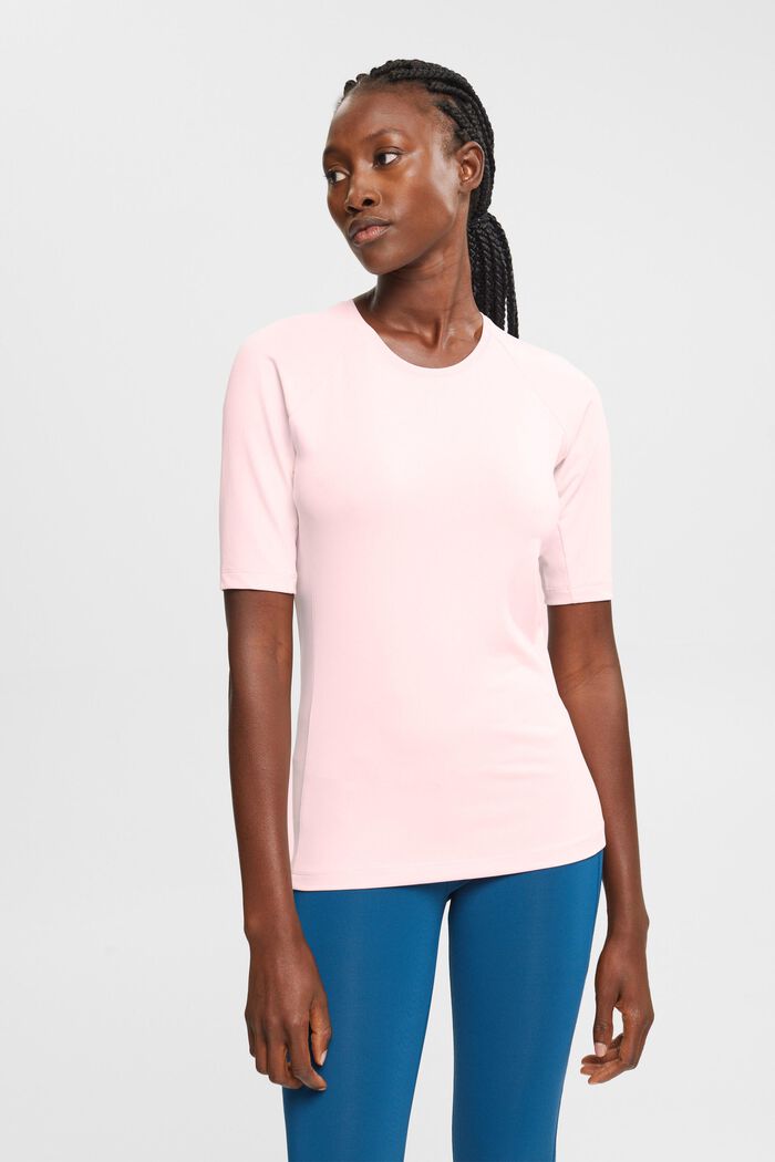 In materiale riciclato: t-shirt active con E-DRY, LIGHT PINK, overview