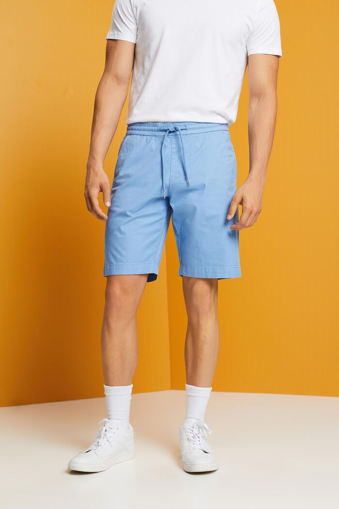 Shorts in twill di cotone, LIGHT BLUE, detail image number 0