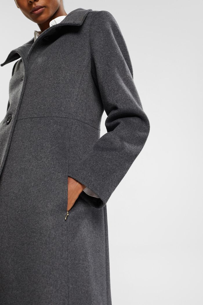 Cappotto con lana, ANTHRACITE, detail image number 2