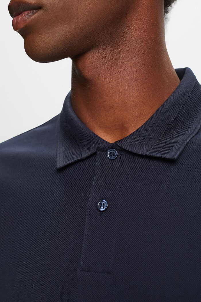 Polo in cotone piqué, NAVY, detail image number 1