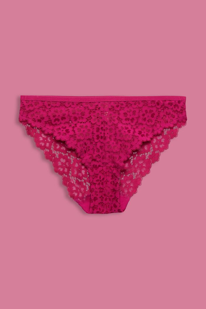 Slip cheeky in pizzo, PINK FUCHSIA, detail image number 4